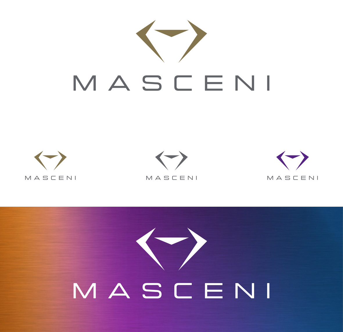 Masceni logo variations